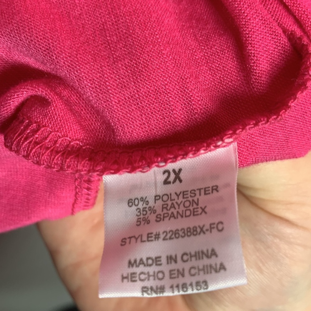 Poof New York Pink Peplum Blouse 2X Plus - Picture 6 of 7